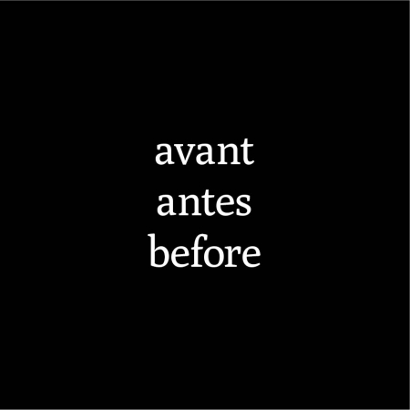 avant / antes / before